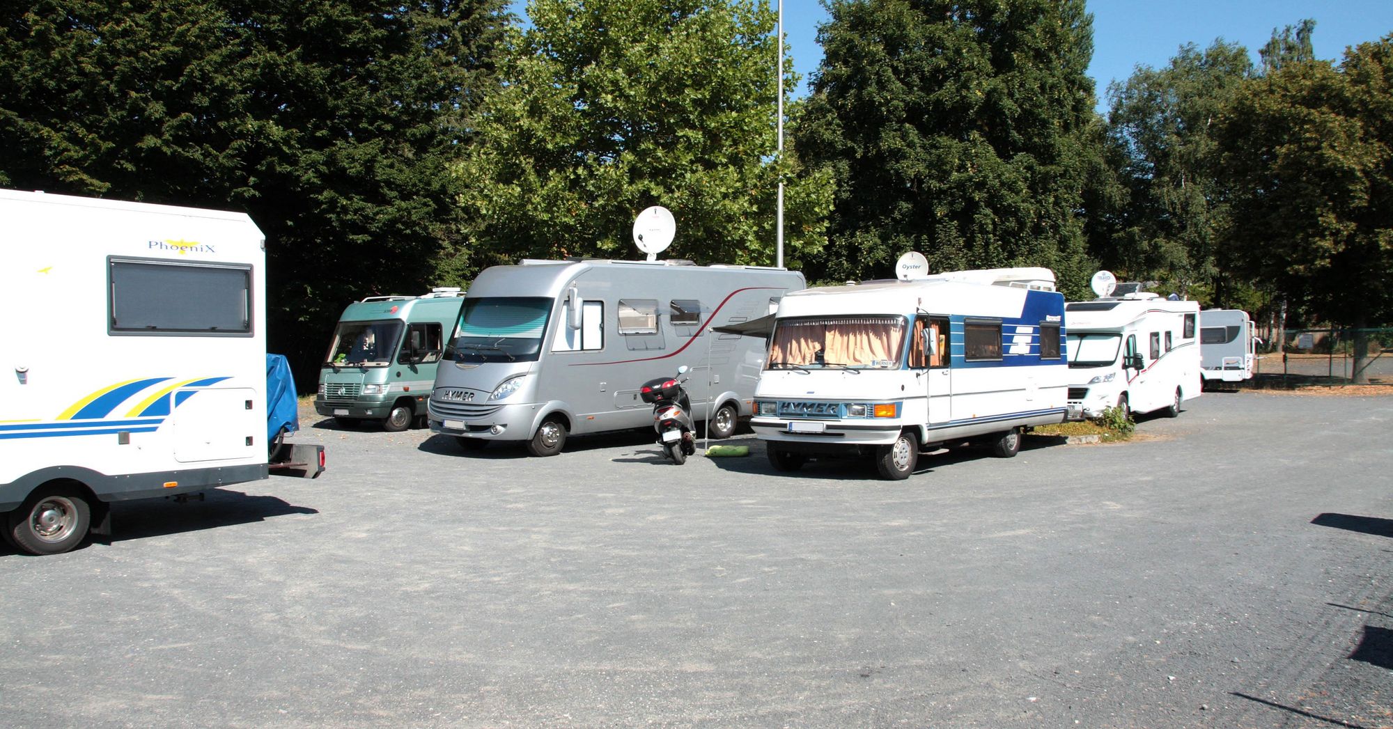 Parken mit dem Wohnmobil.